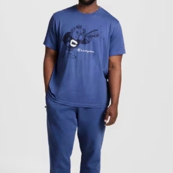 Champion Mens Heritage Bulldog Graphic T-Shirt Blue Short Sleeve Crew Neck NEW S - Picture 4 of 5